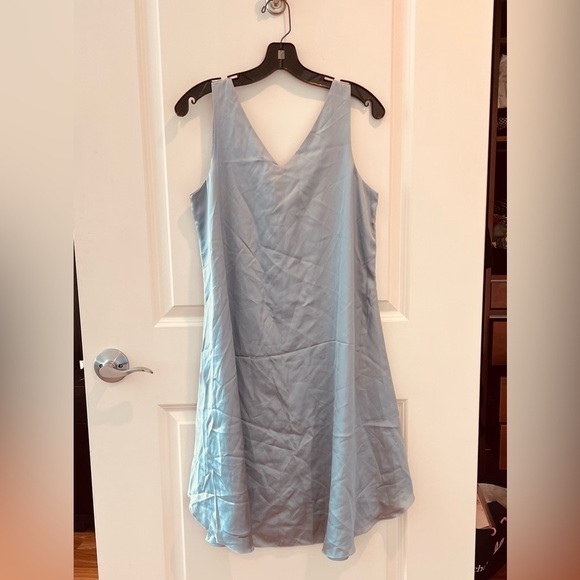 NWT Eileen Fisher Silk Blend Baby Blue Slip Dress - Picture 8 of 16